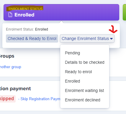 Enrollment Status Examples Updating a Student's Enrolment Status