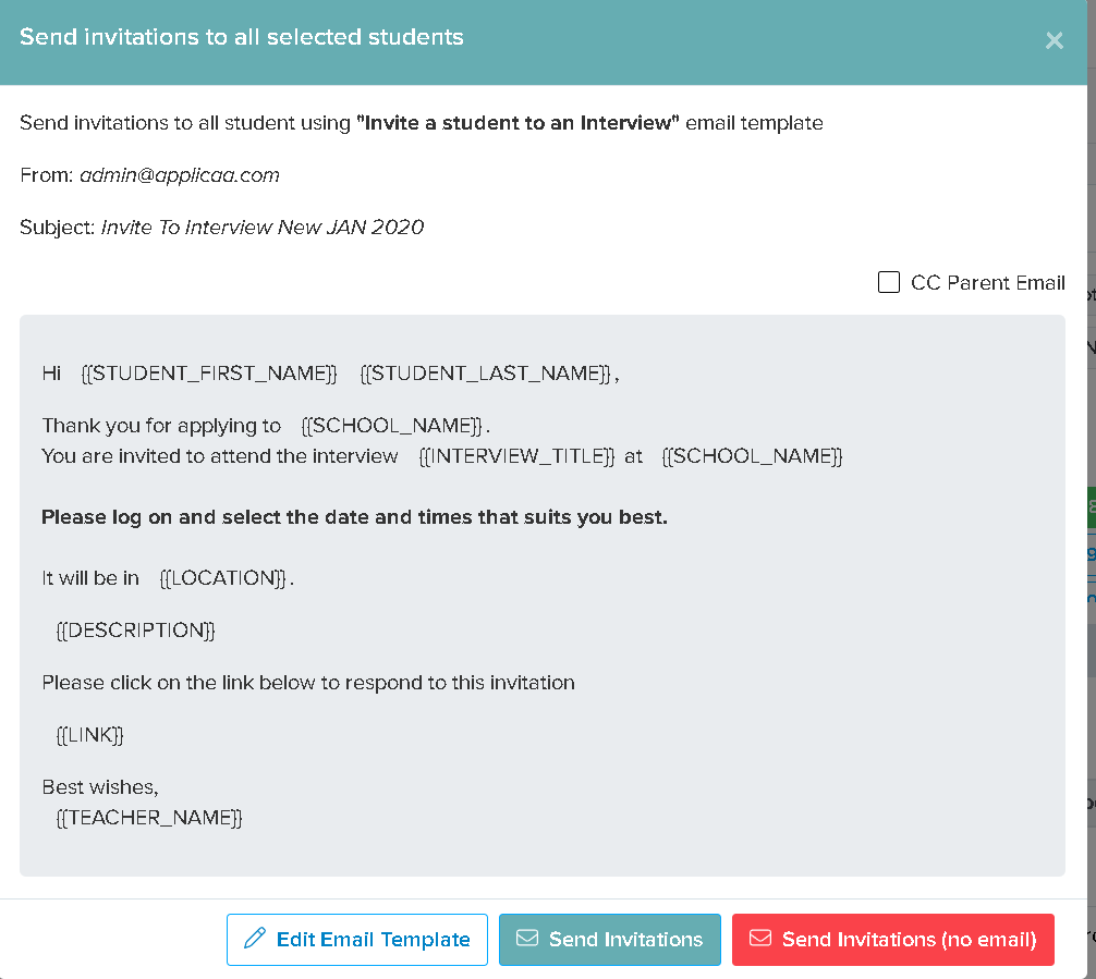 How to send interview/meeting invitations